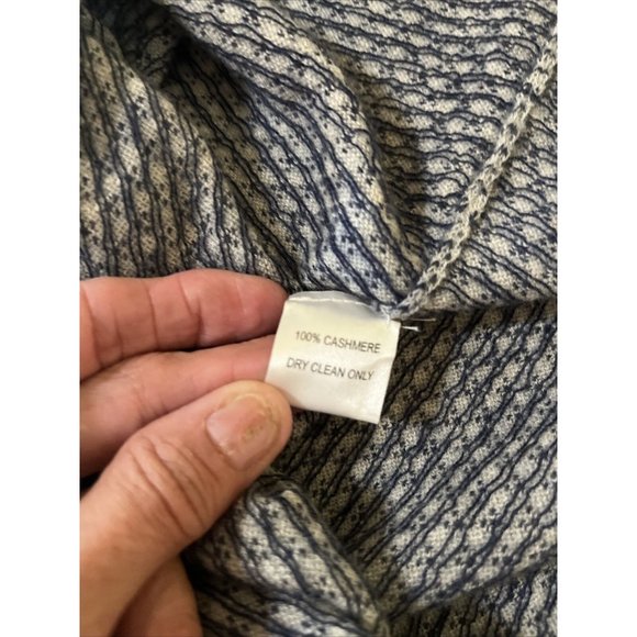 Shipley&Halmos Cashmere Short Sleeve Dress Womens Sz S Gray With Navy Blue Print - Picture 10 of 12